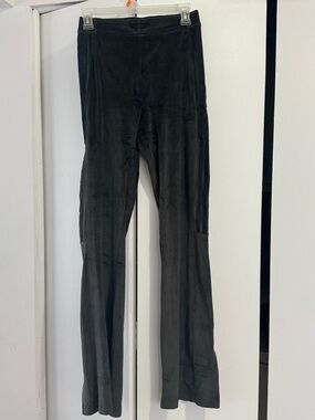 adidas Wide-Leg Black Velour Pants